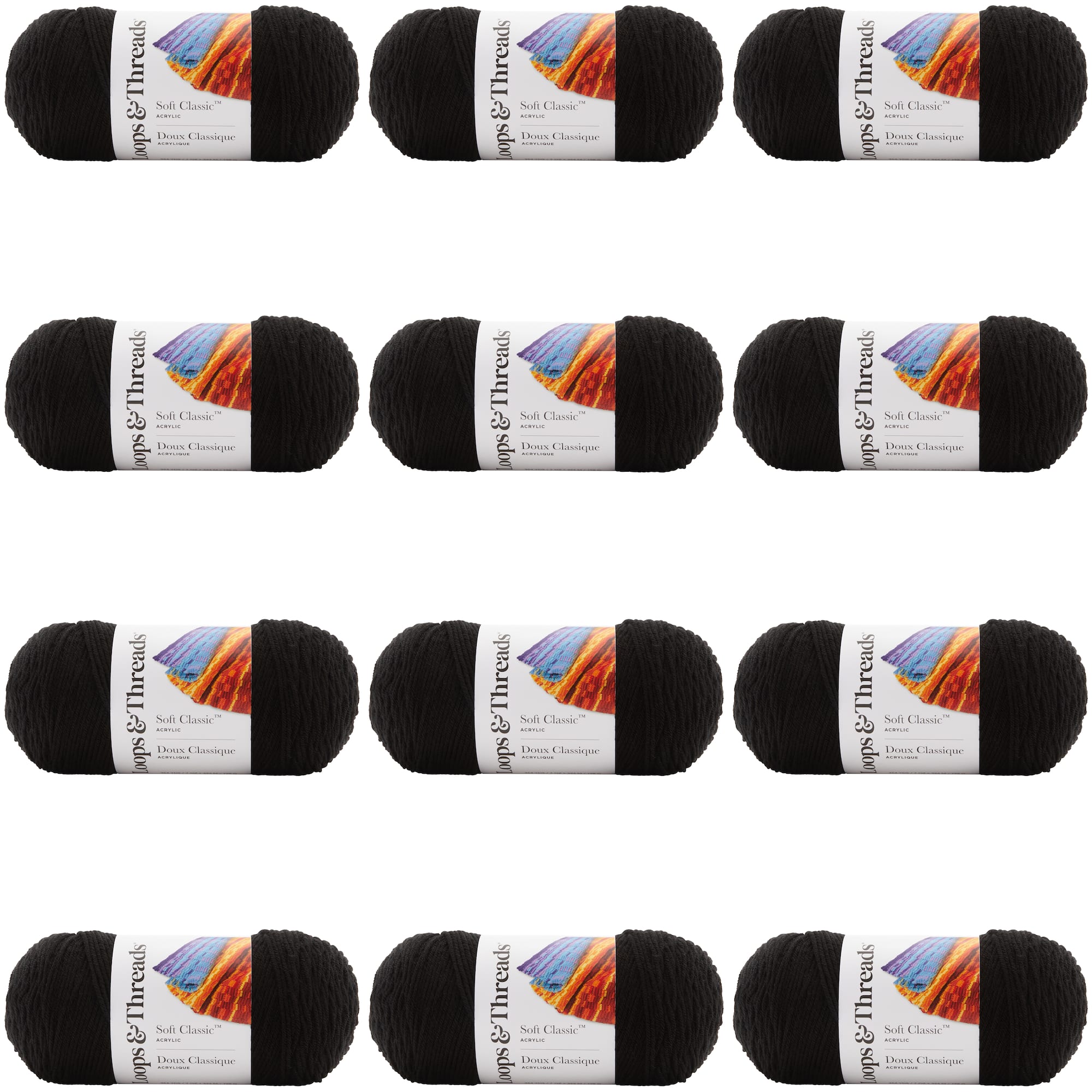 12 Pack: Soft Classic™ Solid Yarn by Loops & Threads